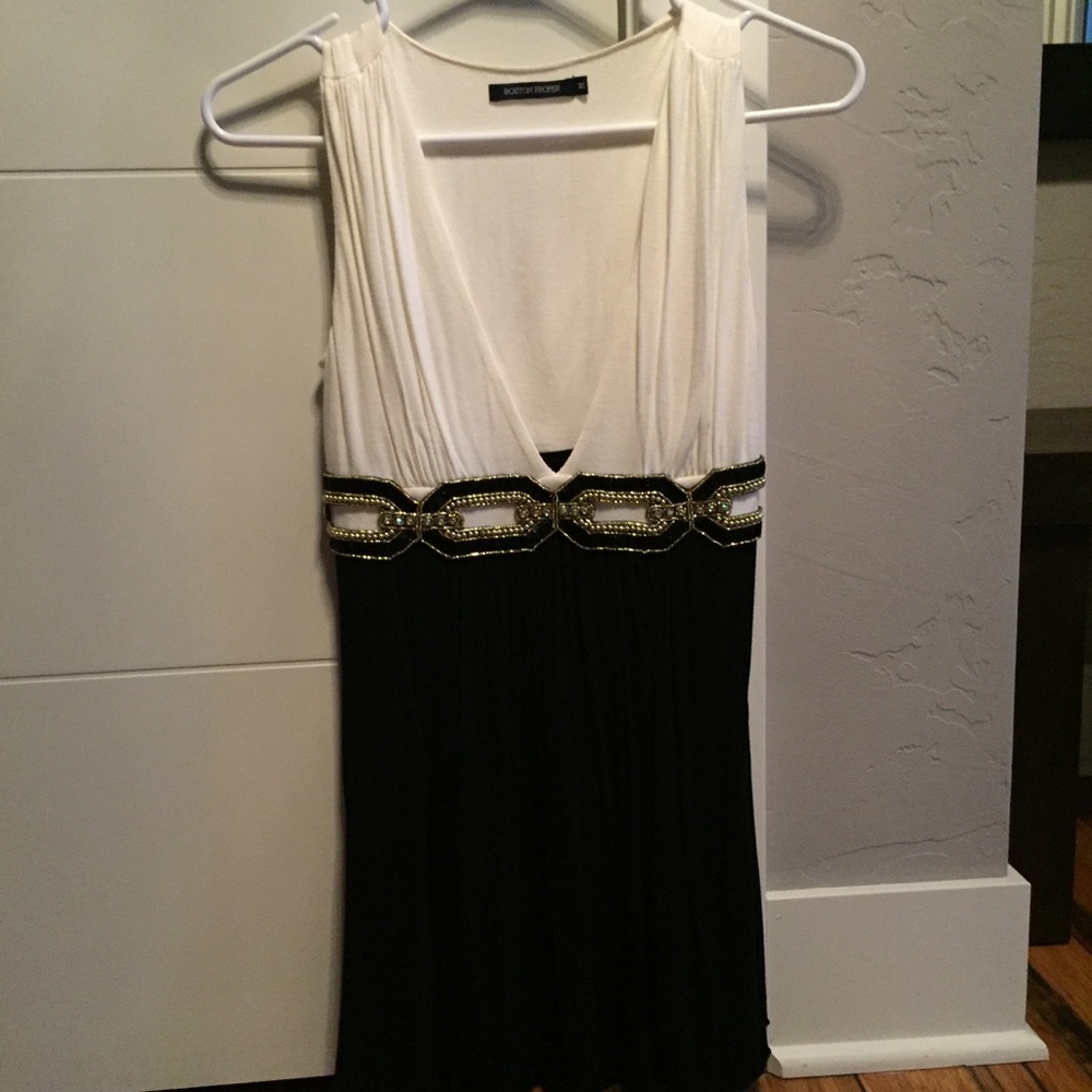 Boston Proper color block embellished top M